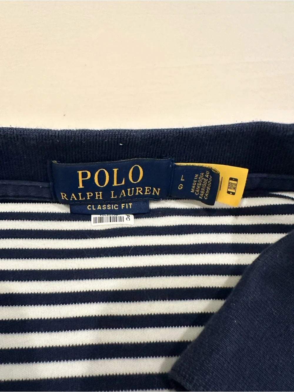 Polo by Ralph Lauren Navy & White Striped Short-Sleeve Polo